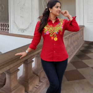 Scarlet Blossom Kurti