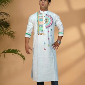 White Embroidered Festive Kurta